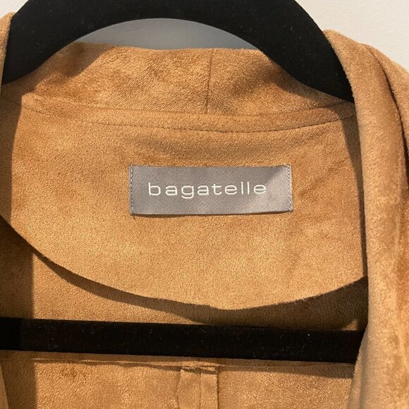 Bagatelle Brown Tan Suede Cropped Lightweight Jacket - Picture 3 of 6